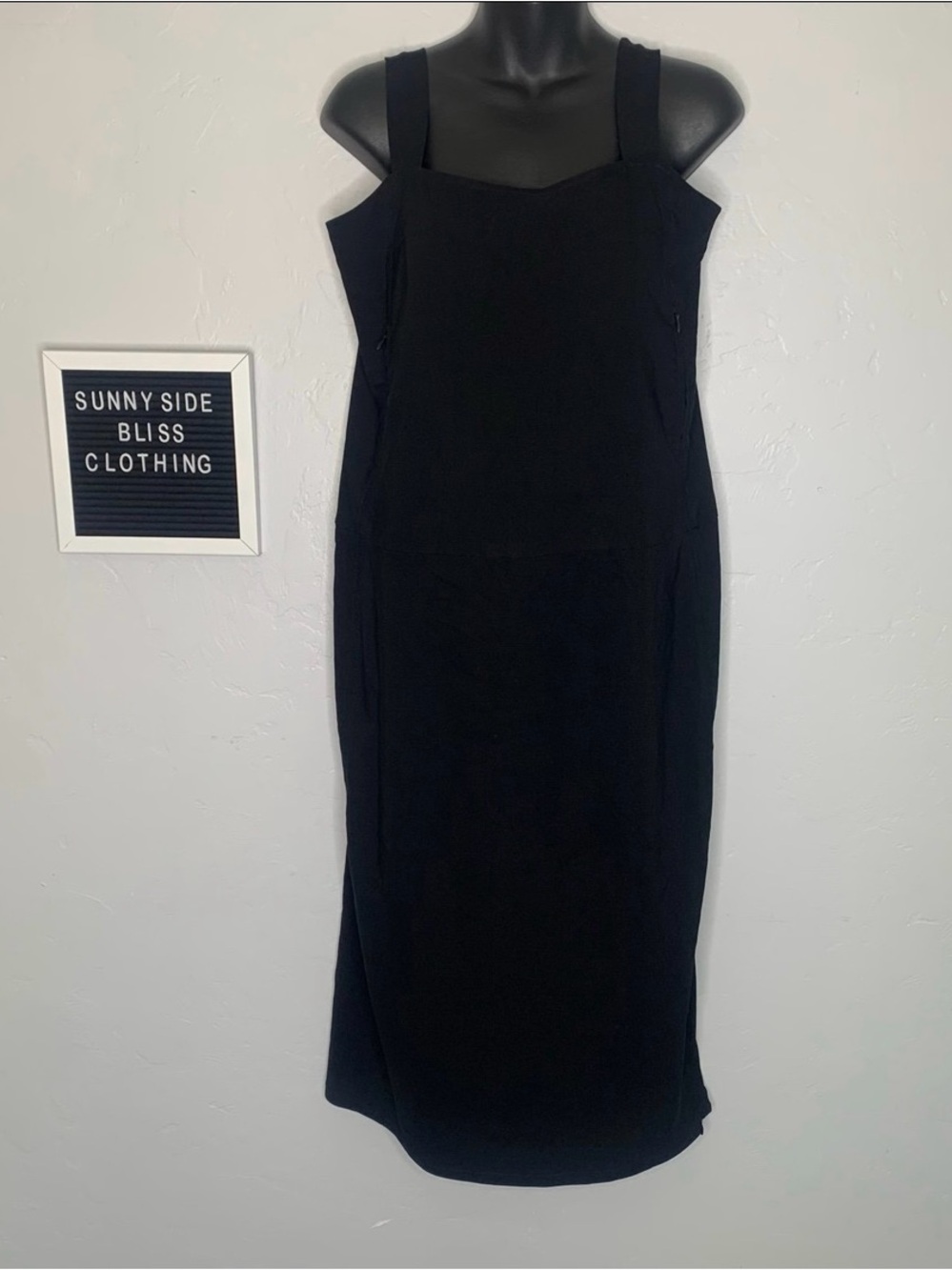 Harve Benard Vintage 90s Little Black Dress Size 6 Sleeveless Midi
